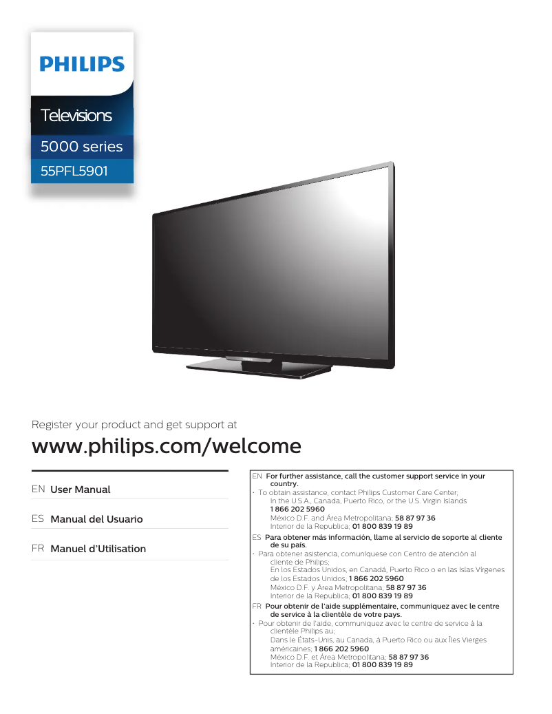 Page n°1 - Manuel utilisateur Philips 55PFL5901