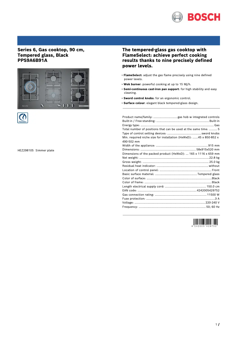 Image de la première page du manuel de l'appareil PPS9A6B91A