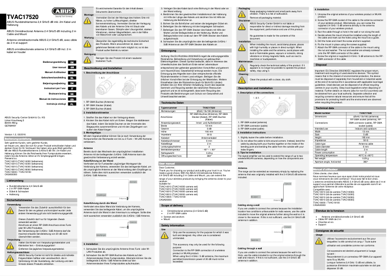 Página 1 del manual Manual de usuario Abus TVAC17520