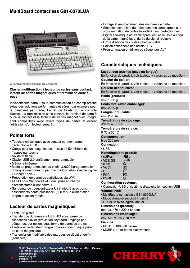 Image de la première page du manuel de l'appareil MultiBoard G81-8070LUA