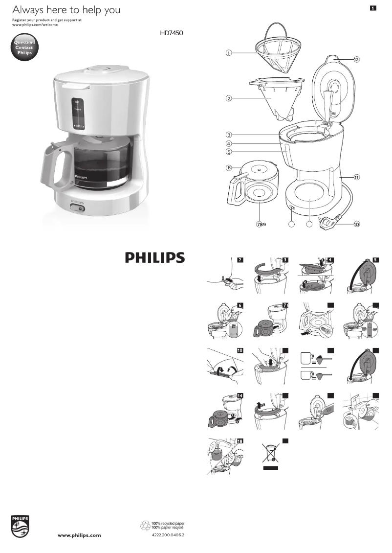 Page 1 de la notice Manuel utilisateur Philips Daily Collection HD7450