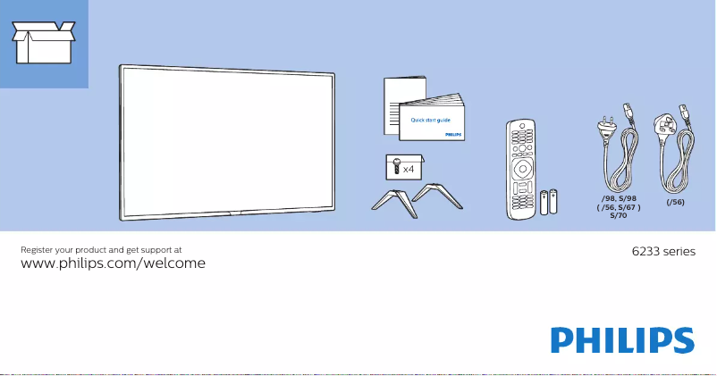 Page 1 de la notice Guide de démarrage rapide Philips 50PUT6233