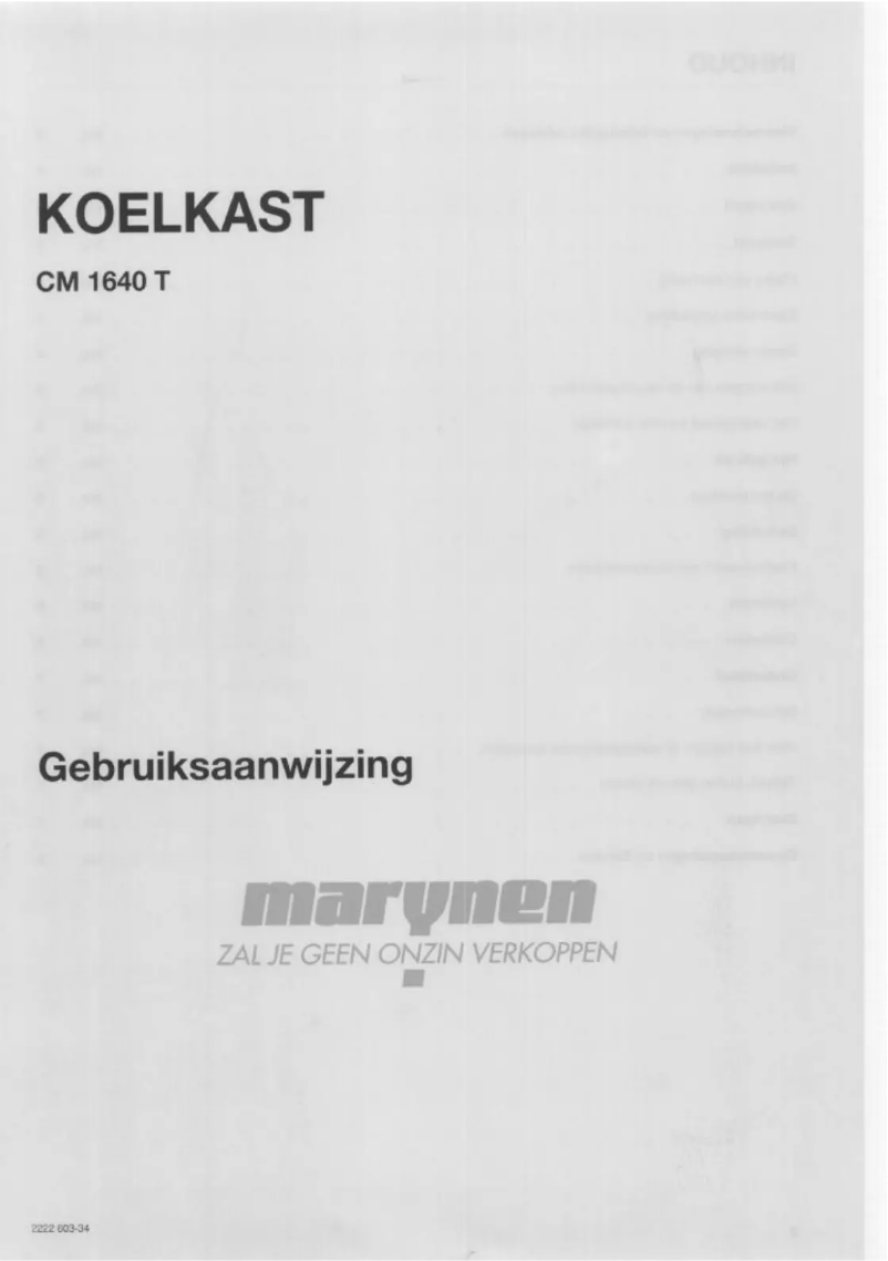Page n°1 - Manuel utilisateur Marynen CM 1640 T