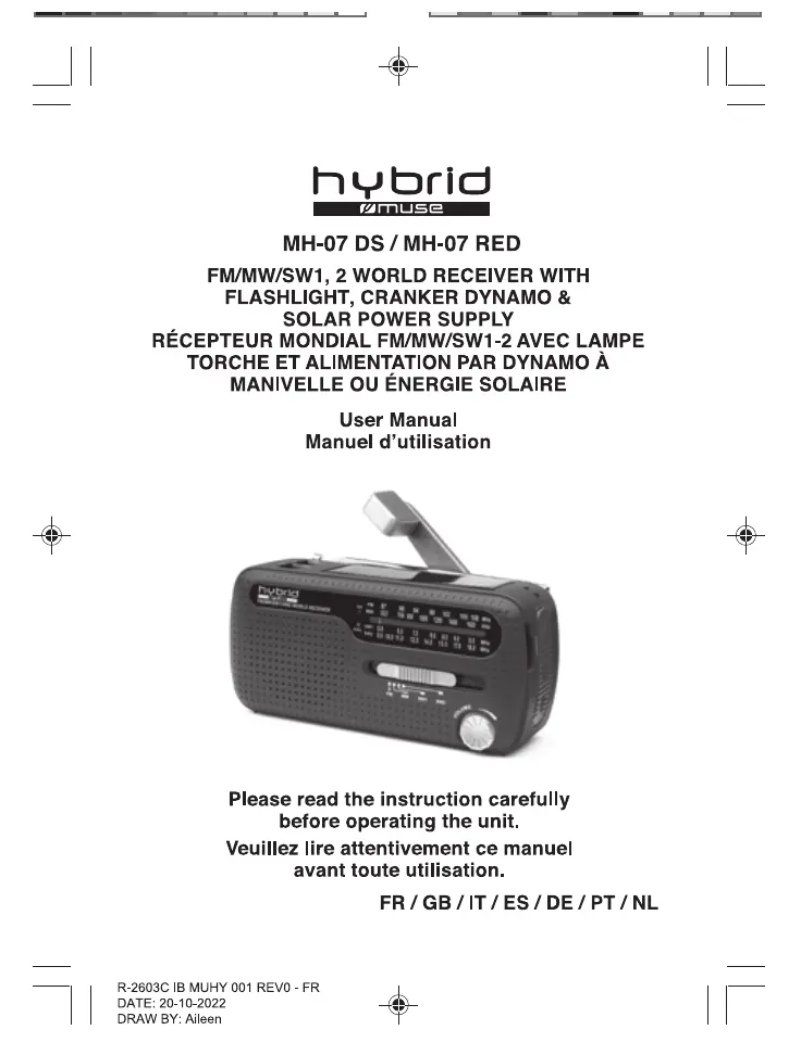 Image de la première page du manuel de l'appareil MH-07 DS