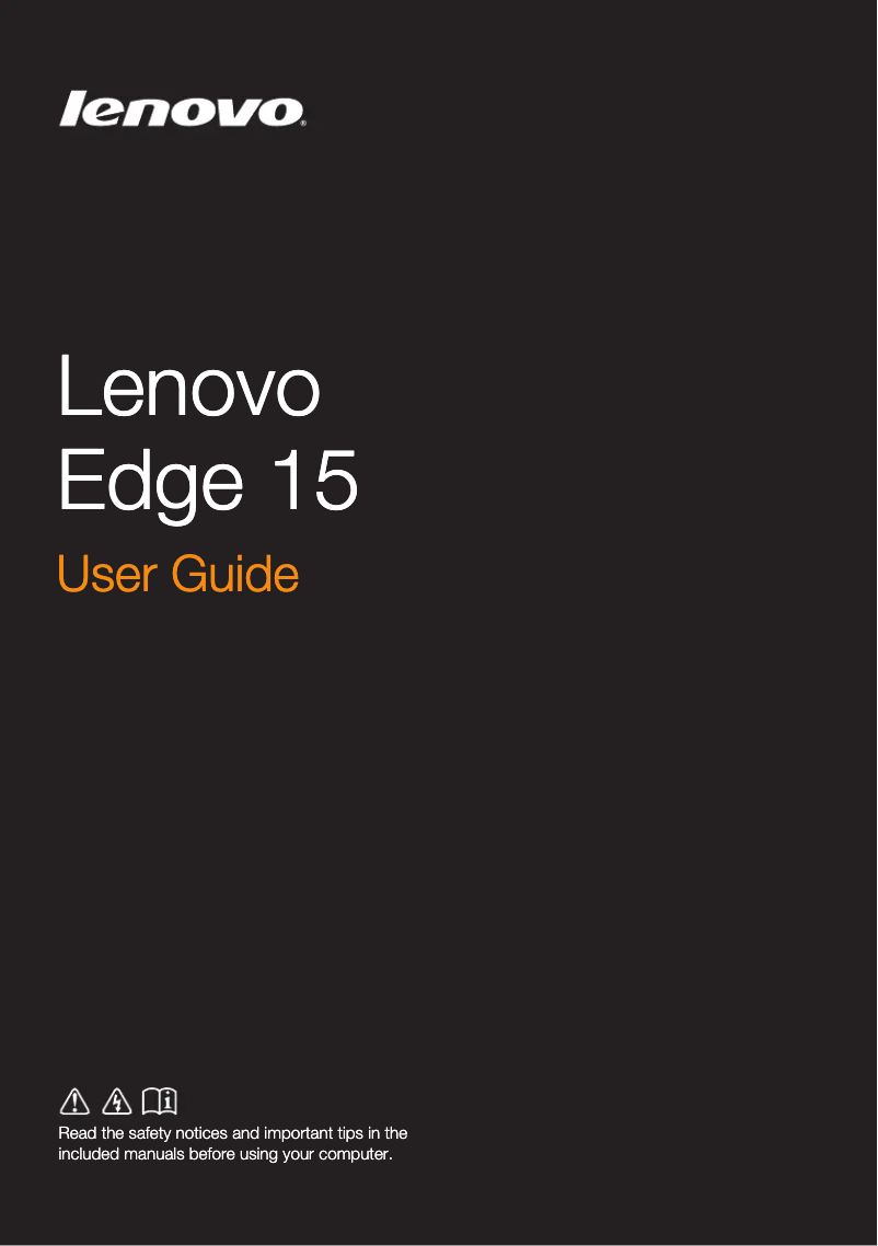 Page n°1 - Manuel utilisateur Lenovo Edge 15