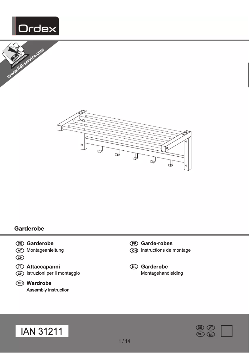 Page 1 de la notice Manuel utilisateur Ordex IAN 31211