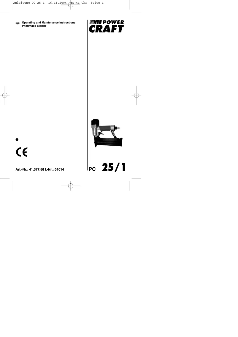 Image de la première page du manuel de l'appareil PC 25/1
