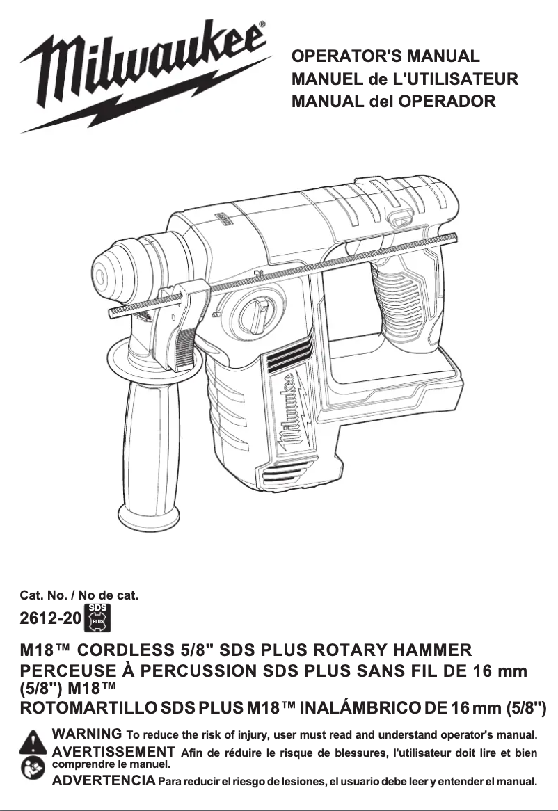 Page 1 de la notice Manuel utilisateur Milwaukee 2612-21
