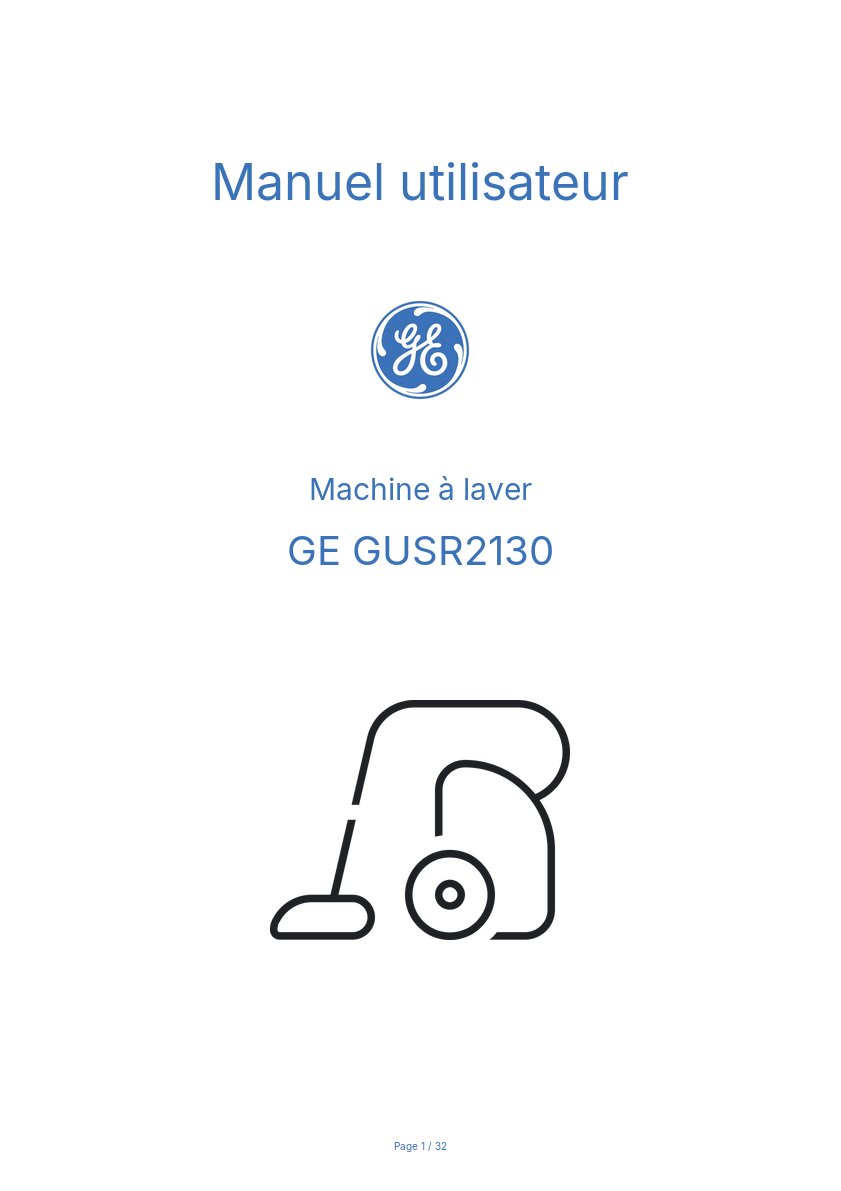 Image de la première page du manuel de l'appareil GUSR2130