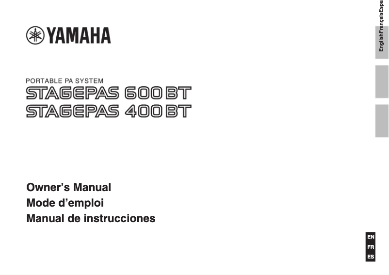 Page 1 de la notice Manuel utilisateur Yamaha Stagepas 600BT