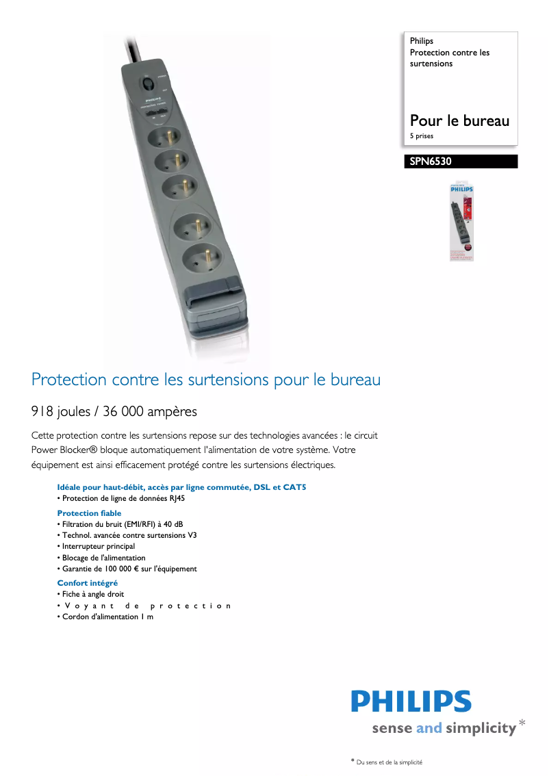 Image de la première page du manuel de l'appareil SPN6530