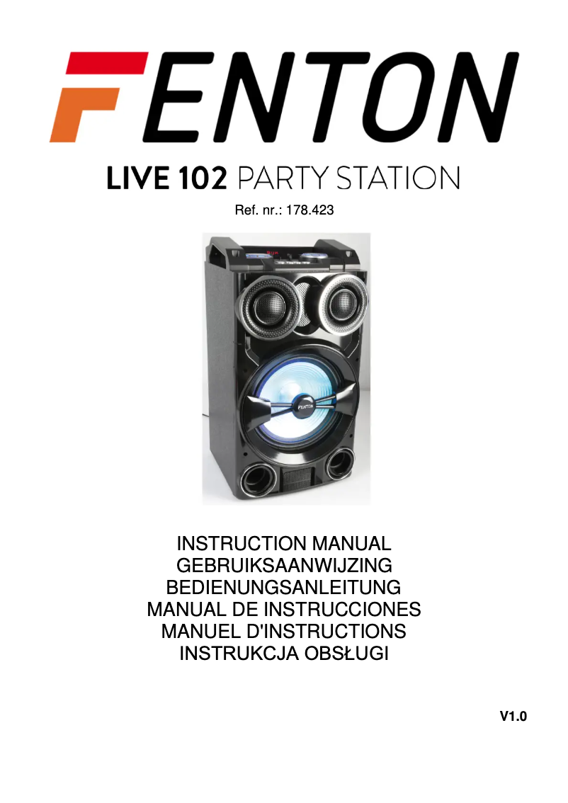 Page n°1 - Manuel utilisateur Fenton LIVE102