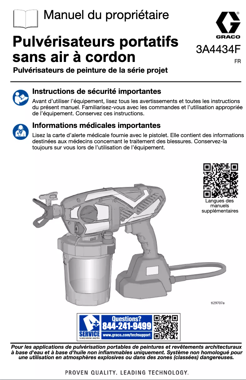 Page n°1 - Manuel utilisateur Graco TC Pro Corded 17N163
