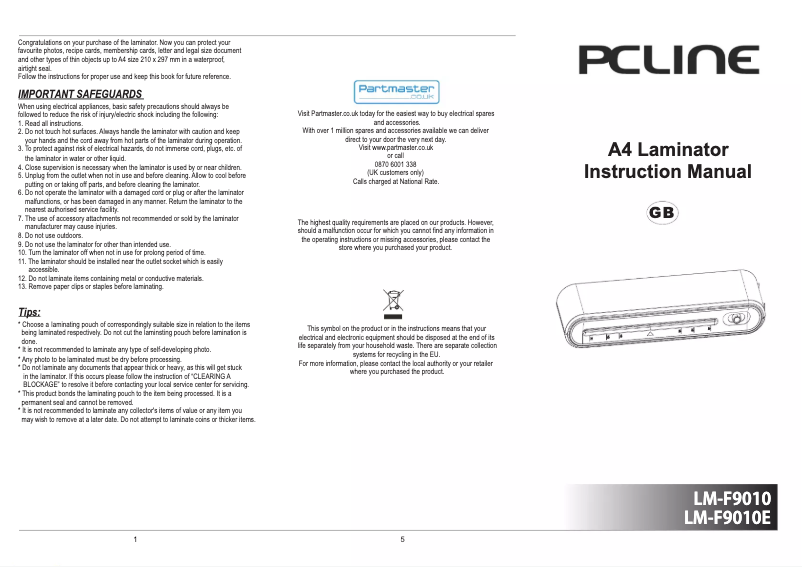 Page 1 de la notice Manuel utilisateur PC Line LM-F9010E