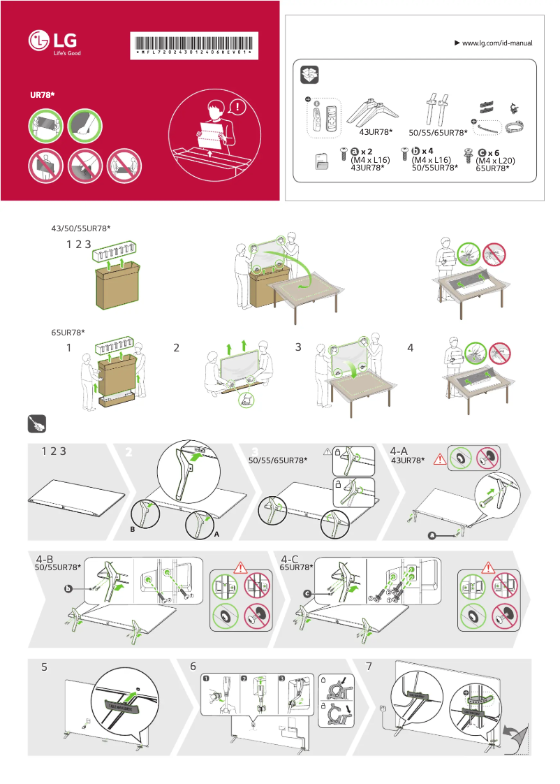 Page 1 de la notice Manuel utilisateur LG 65UR781C