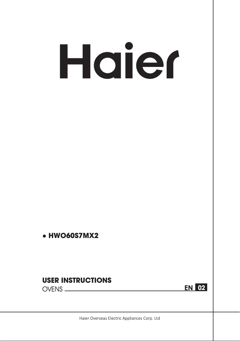Page 1 de la notice Manuel utilisateur Haier HWO60S7MB3