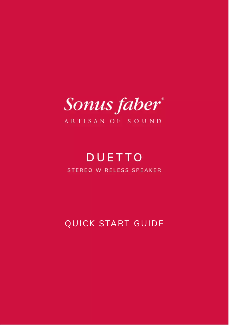 Page n°1 - Guide de démarrage rapide Sonus Faber DUETTO