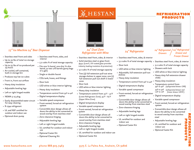 Page 1 de la notice Fiche technique Hestan GIMR15