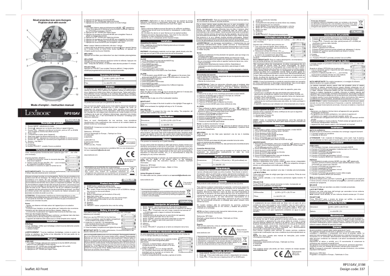 Image de la première page du manuel de l'appareil Avengers RP510AV