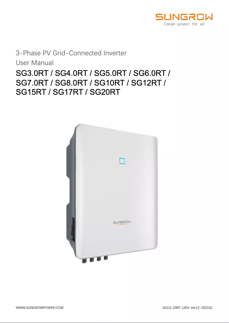 Imagen de la primera página del manual del dispositivo SG6.0RT