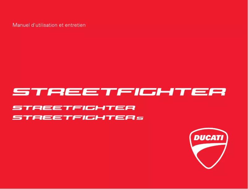 Image de la première page du manuel de l'appareil Streetfighter S (2011)