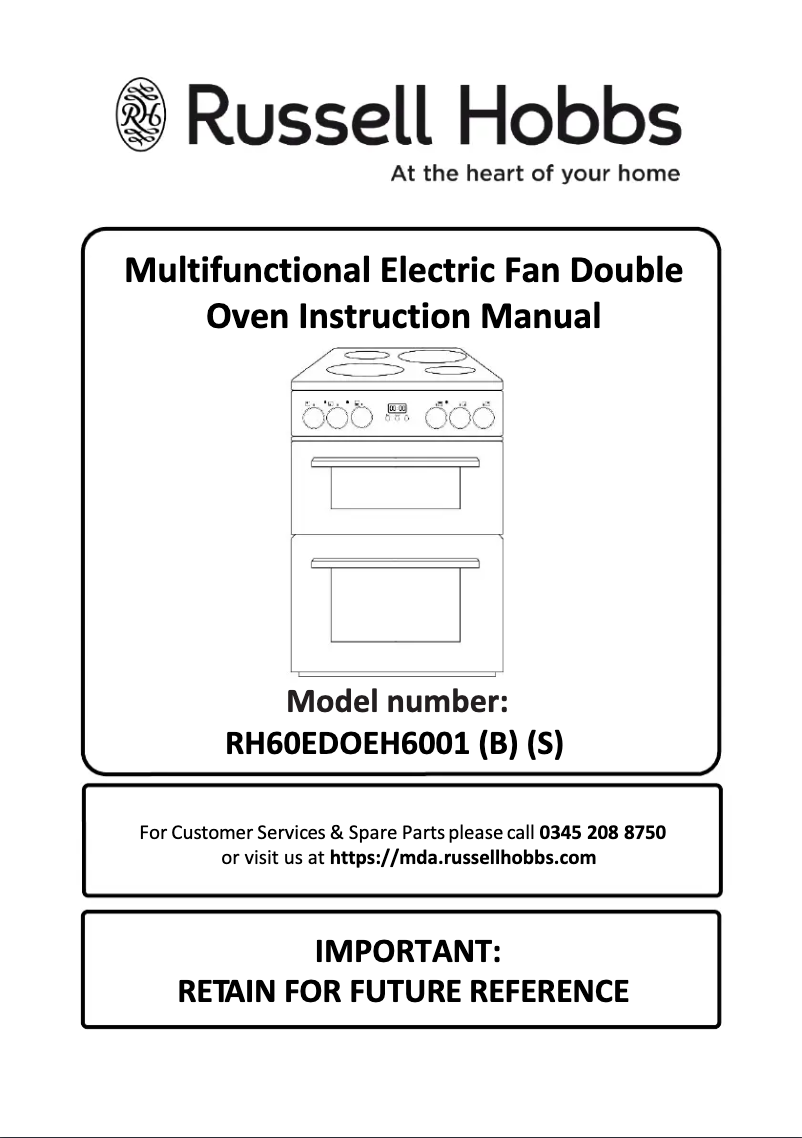 Page 1 de la notice Manuel utilisateur Russell Hobbs RH60EDOEH6001