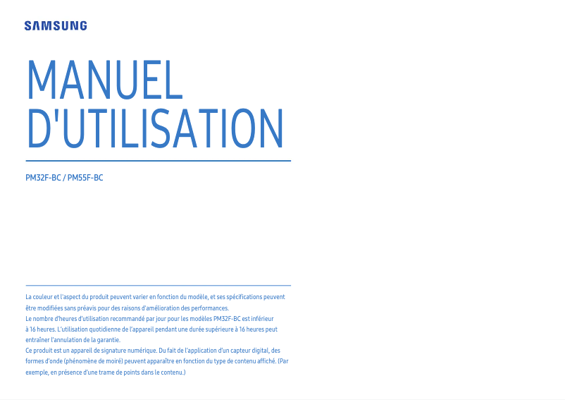 Image de la première page du manuel de l'appareil LH43PMFXTBC