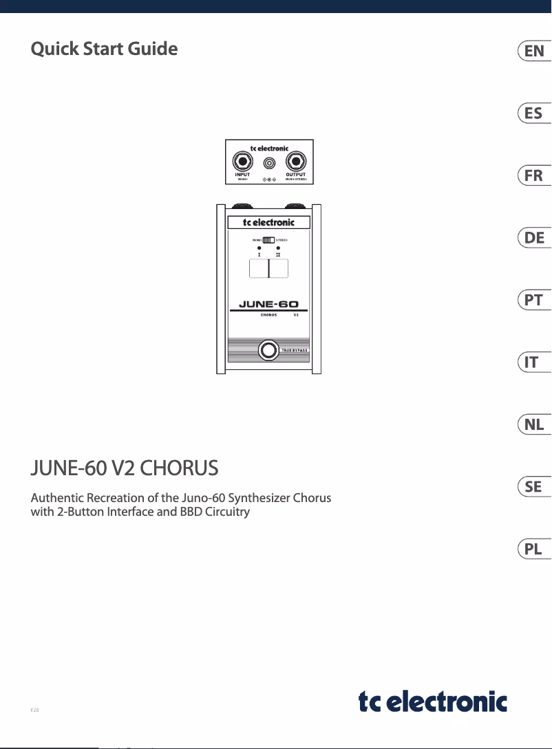 Page n°1 - Manuel utilisateur TC Electronic JUNE-60