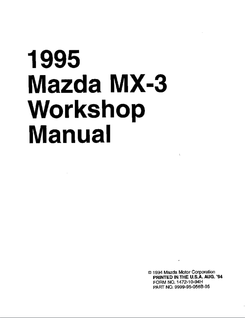 Page 1 de la notice Manuel utilisateur Mazda MX-3 (1995)