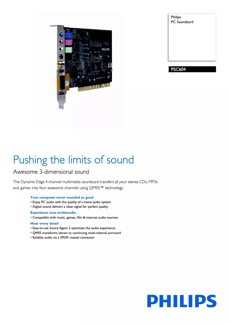 Page n°1 - Brochure Philips PSC604
