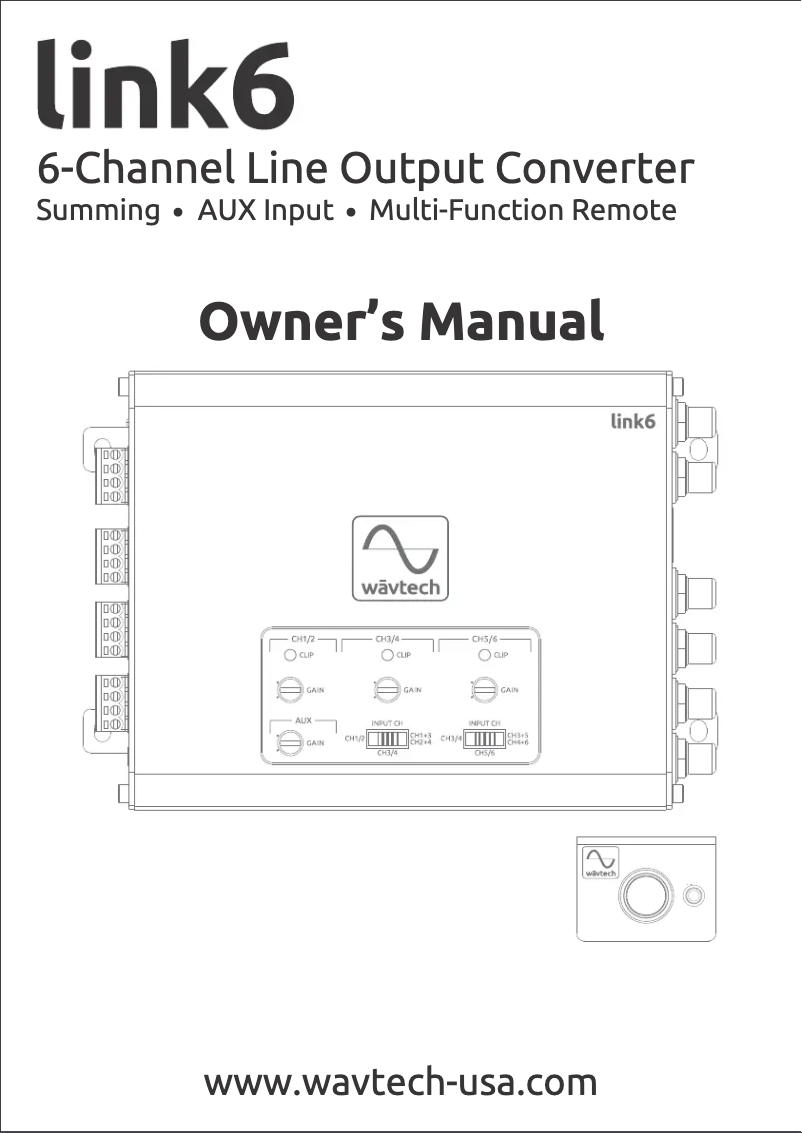 Page 1 de la notice Manuel utilisateur Wāvtech link6
