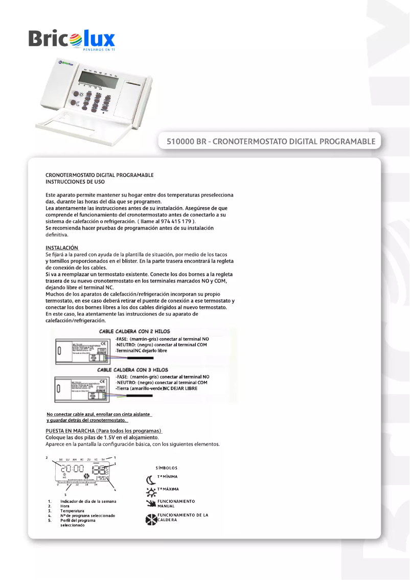 Page 1 de la notice Manuel utilisateur Bricolux 510000 BR