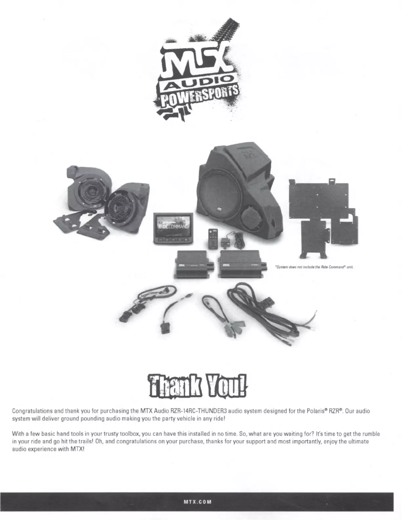 Page n°1 - Manuel utilisateur MTX Audio RZR-14RC-THUNDER3