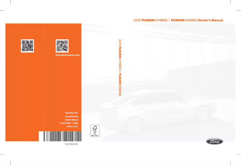 Page n°1 - Manuel utilisateur Ford Fusion Hybrid (2015)