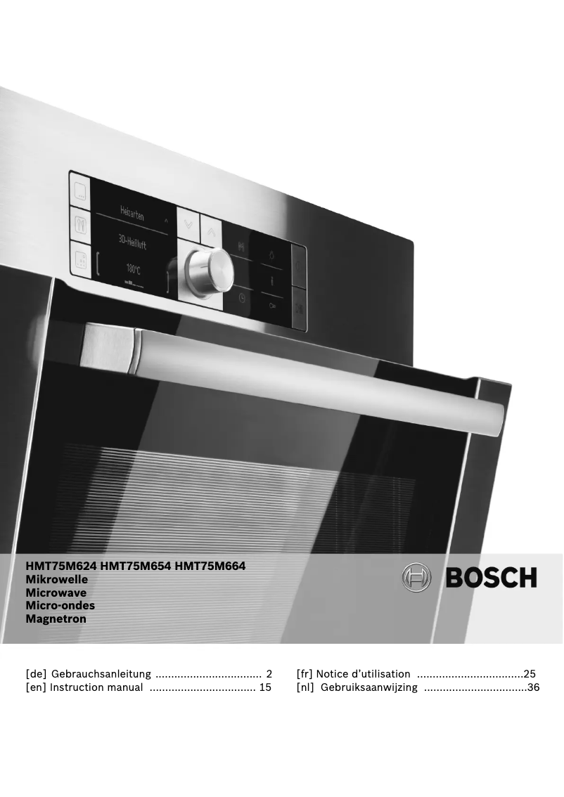Página 1 del manual Manual de usuario Bosch HMT75M654B