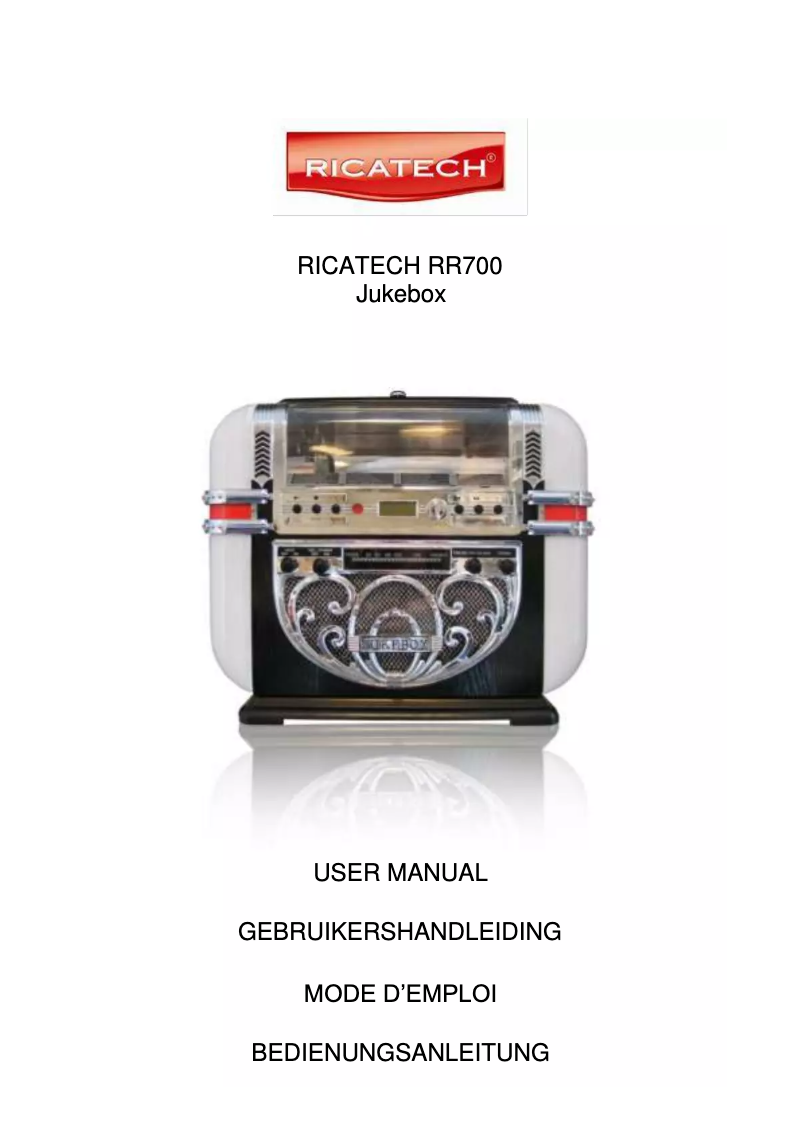 Page 1 de la notice Manuel utilisateur Ricatech RR700