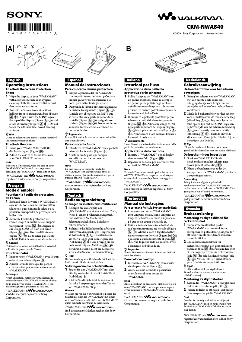 Página 1 del manual Manual de usuario Sony CKM-NWA840