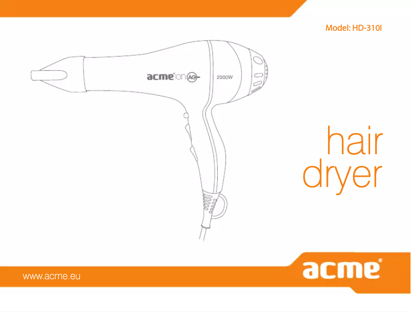 Image de la première page du manuel de l'appareil HD310L