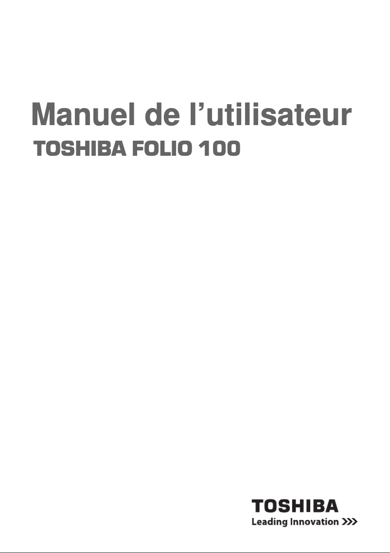Page n°1 - Manuel utilisateur Toshiba Folio 100