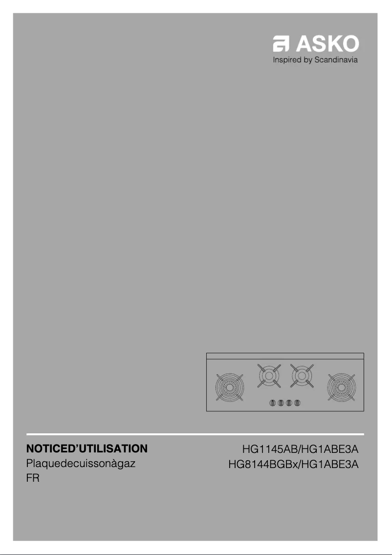 Page n°1 - Manuel utilisateur Asko HG1145AB