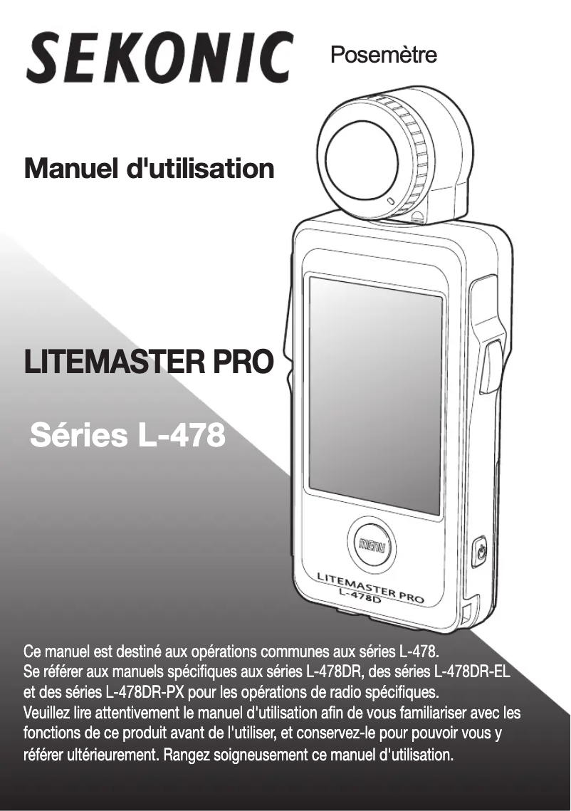 Image de la première page du manuel de l'appareil LiteMaster Pro L-478D