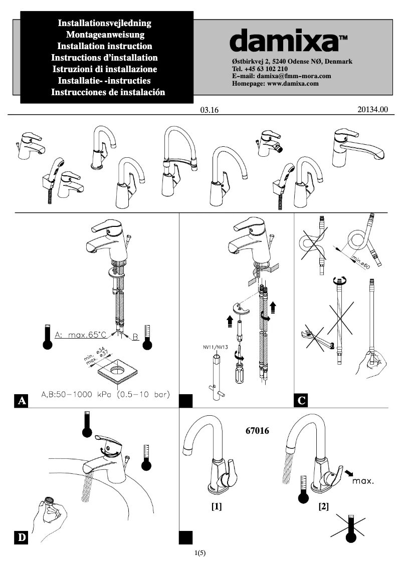 Page n°1 - Manuel utilisateur Damixa 6712800