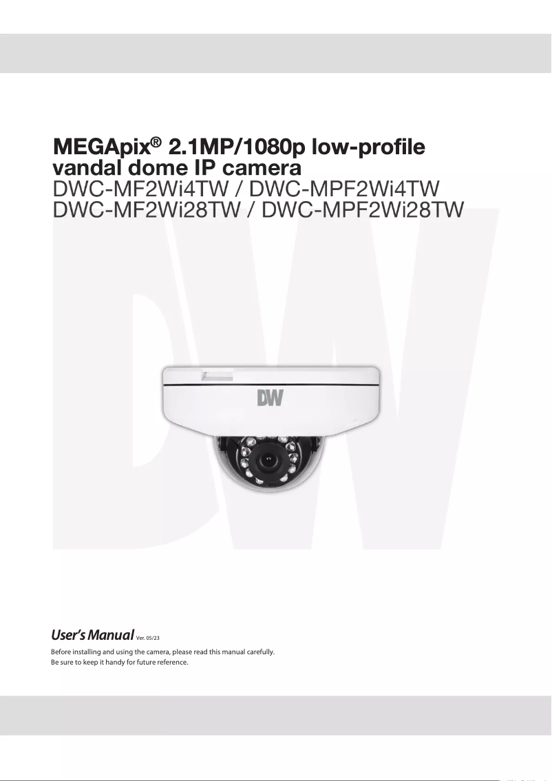 Page n°1 - Manuel utilisateur Digital Watchdog MEGApix DWC-MPF2WI