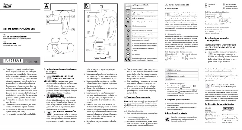 Page 1 de la notice Manuel utilisateur Crivit IAN 314568