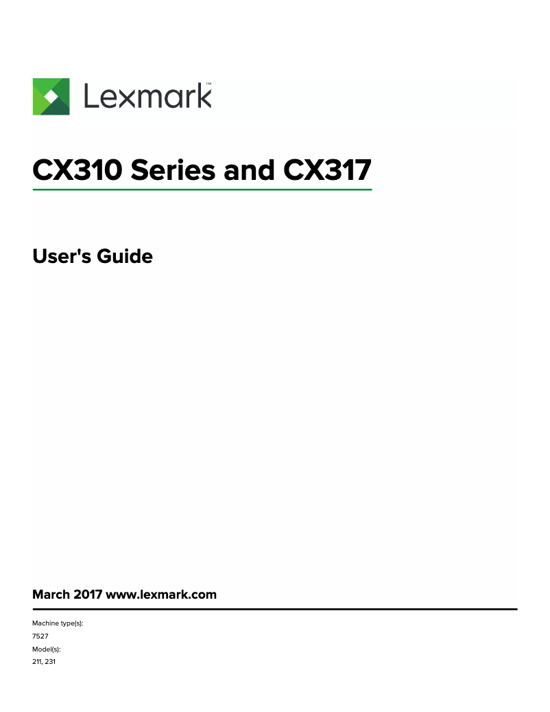 Página 1 del manual Manual de usuario Lexmark CX317DN