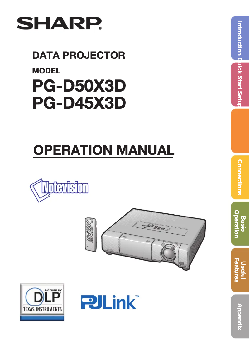 Page 1 de la notice Manuel utilisateur Sharp PGD50X3D
