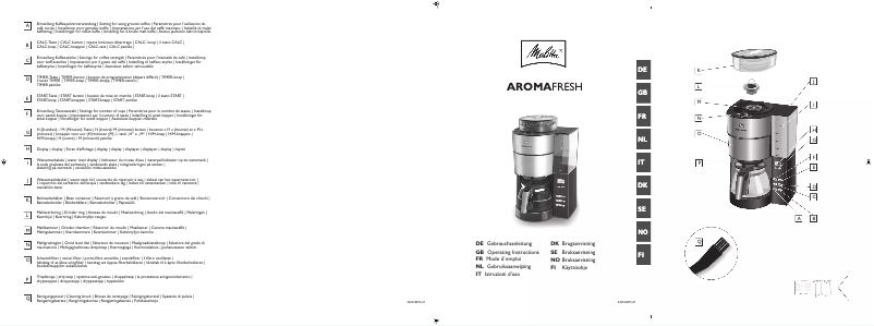 Page n°1 - Manuel utilisateur Melitta AROMAFRESH 1021