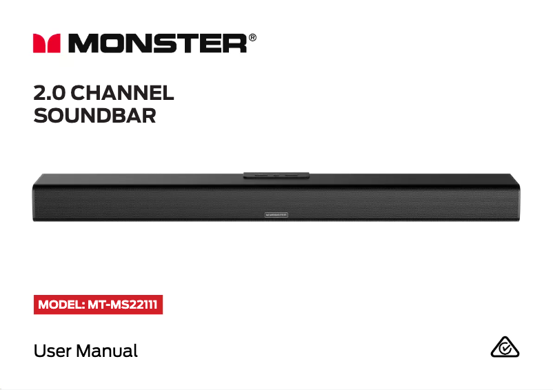 Page 1 de la notice Manuel utilisateur Monster MT-MS22111