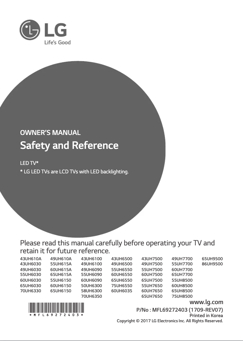 Página 1 del manual Manual de usuario LG 55UH7700
