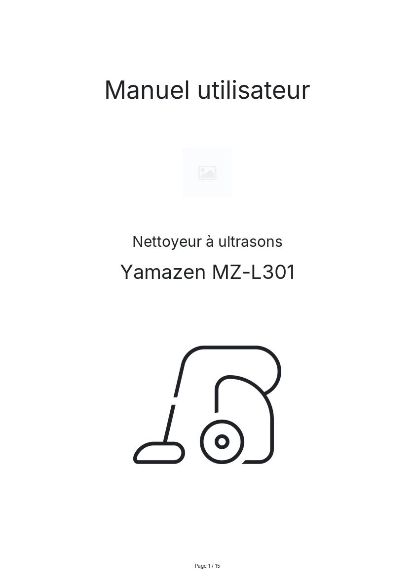 Page n°1 - Manuel utilisateur Yamazen MZ-L301